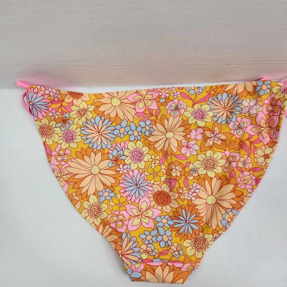 Women’s Wild Fable Side Tie Bikini Bottom Pink Floral Size L - Picture 4 of 5